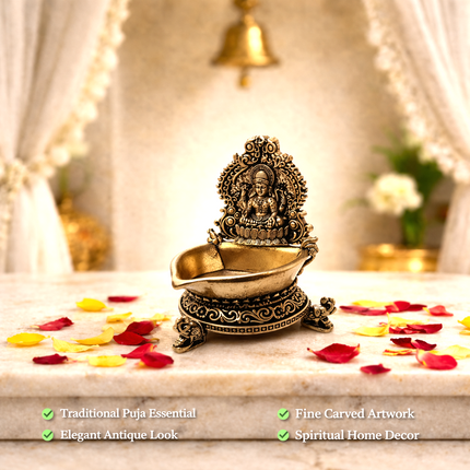 Brass Lakshmi Lightweight Diya (3 Inch)
