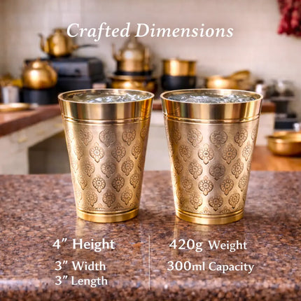 Brass Handcrafted Glass Pair (4 Inch)
