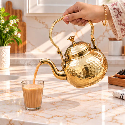 Brass Hammered Tea Pot / Kettle (5.5 Inch)