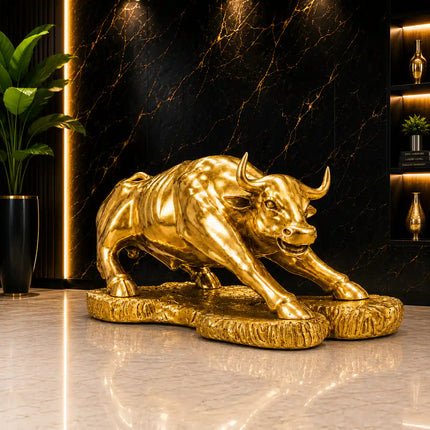 Brass Decorative Bull Statue (15 Inch)
