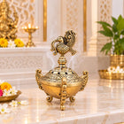 Brass Peacock Dhoop Dani & Incense Holder