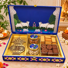 Brass Luxury Gift Hamper with Om Ganesha, Swastik Wall Hanging Kalash