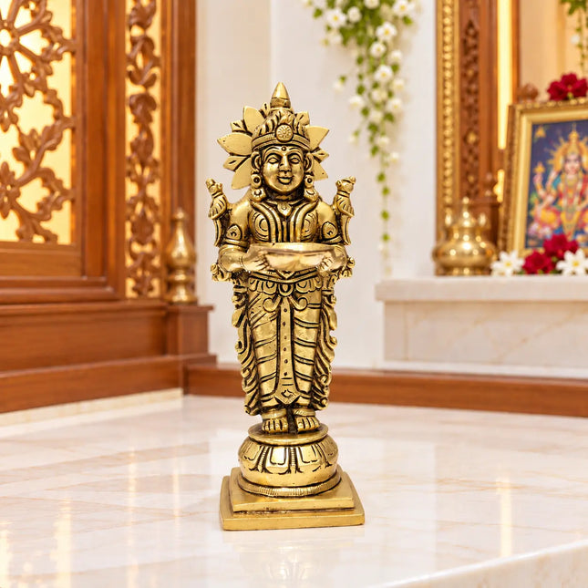 Brass Standing Deep Lakshmi Pair (8 Inch)