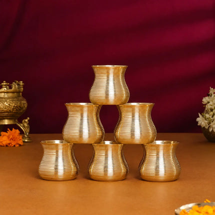 Brass Glass Tumbler Pair