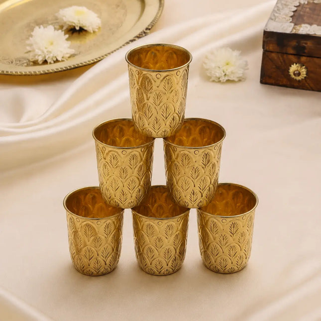 Brass Glass Pair (3.5 Inch)