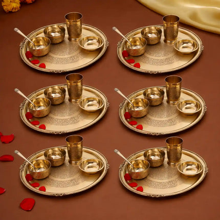 Brass Thali/Dinner Set (1.25 Kg)