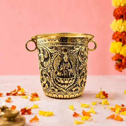 Brass Handcrafted Lakshmi Balaji Gangalam Glass (2.8 Inch)