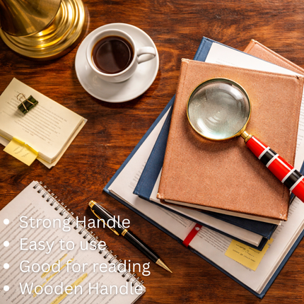 Brass Magnifying Glass With Wooden Handle