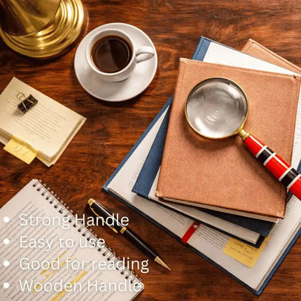 Brass Magnifying Glass With Wooden Handle
