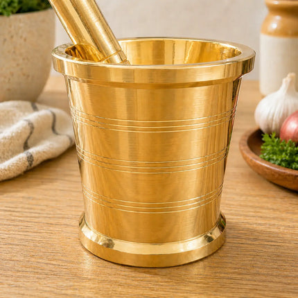 Brass Mortar And Pestle (Okhli)