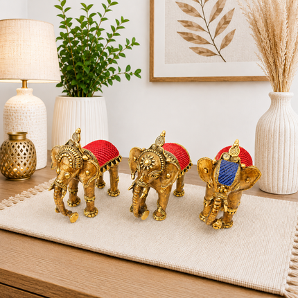 Brass Handcrafted Dhokra Elephant statue