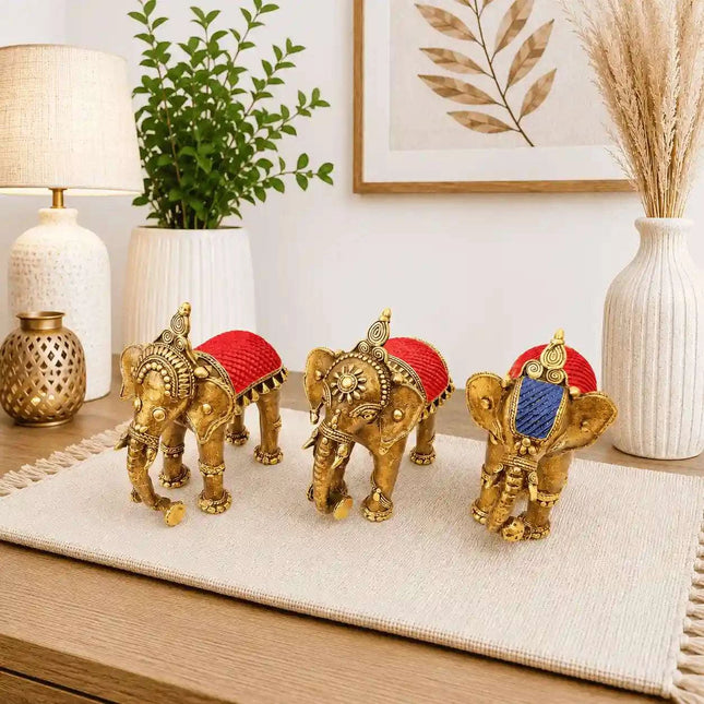 Brass Handcrafted Dhokra Elephant statue