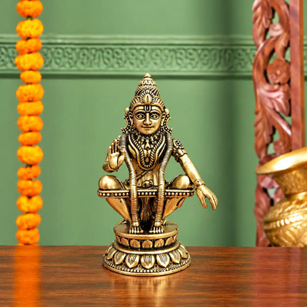 Brass Lord Ayyappa Idol (4 Inch)