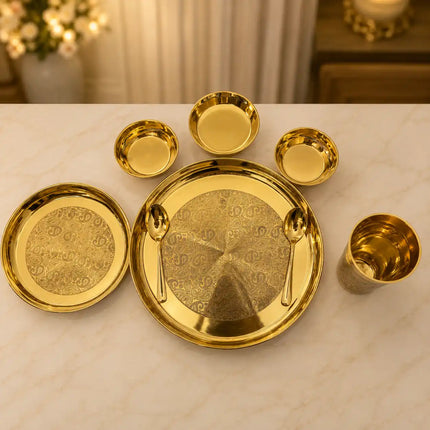 Brass Luxury/Premium Dinner Serving 57-Piece Set