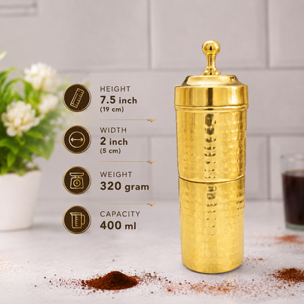 Brass Hammered Coffee Filter Machine (7.5 Inch)