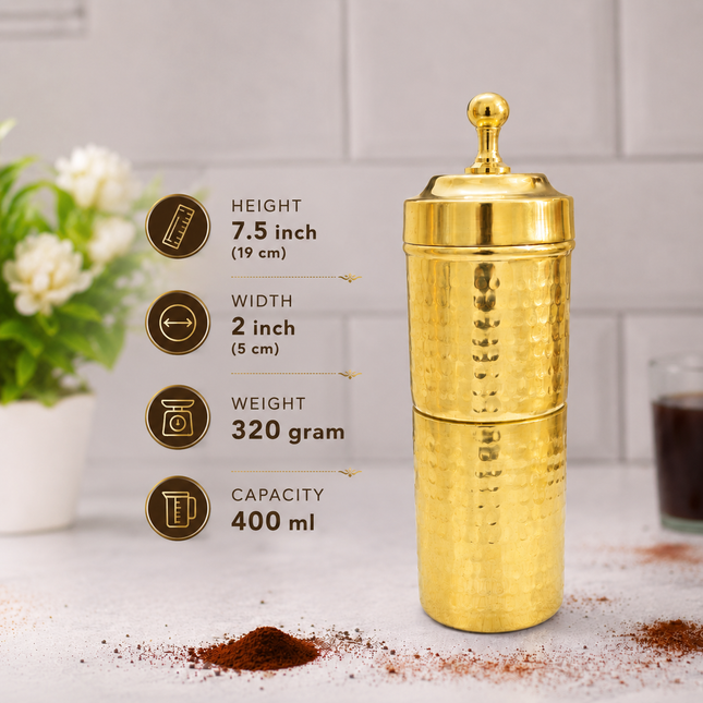 Brass Hammered Coffee Filter Machine (7.5 Inch)