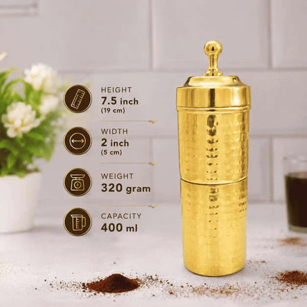 Brass Hammered Coffee Filter Machine (7.5 Inch)