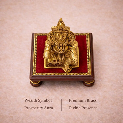 Brass Sitting Kuber Maharaj Idol (4 Inch)