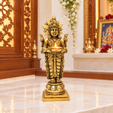 Brass Standing Deep Lakshmi Pair (8 Inch)