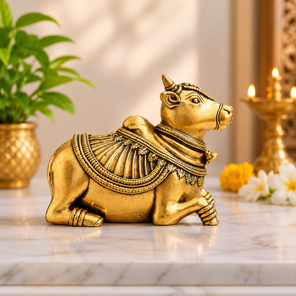 Brass Sitting Nandi Lightweight Idol
