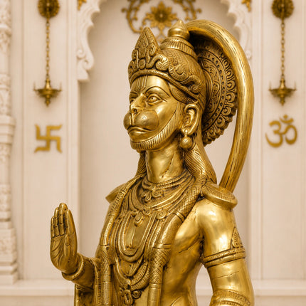 Brass Standing Hanuman Statue (25 Inch)