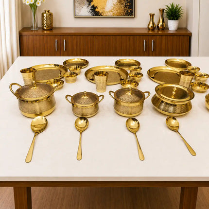 Brass Luxury/Premium Dinner Serving 57-Piece Set
