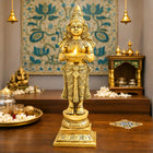 Brass Deep Lakshmi Standing Idol (12.5 Inch)