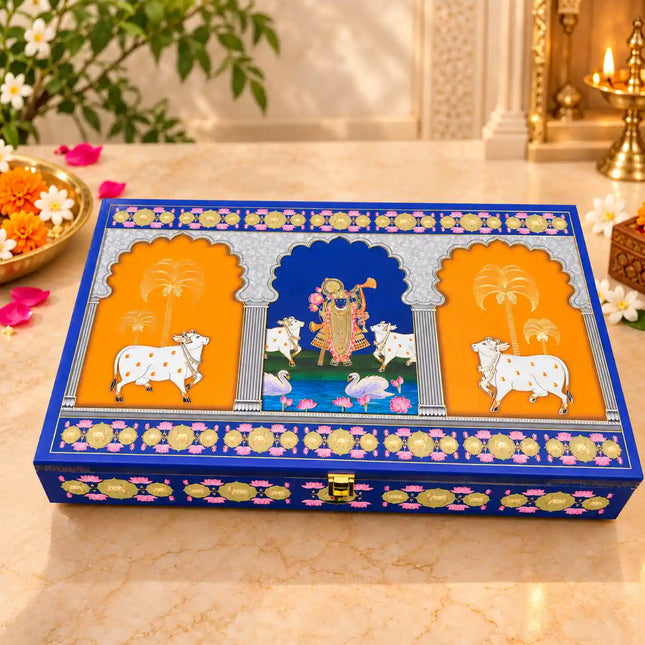 Brass Luxury Gift Hamper with Om Ganesha, Swastik Wall Hanging Kalash