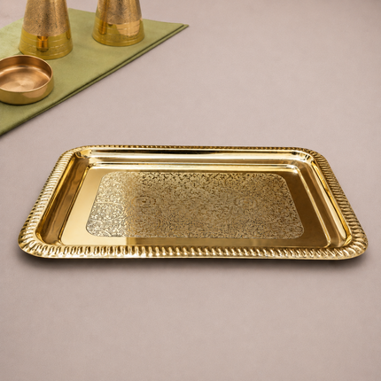 Brass Handcrafted Rectangular Tray