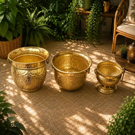 Brass Bucket Planter Pot