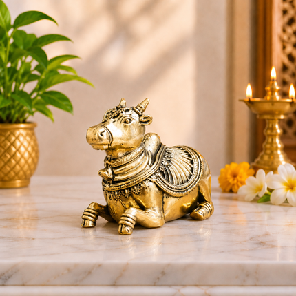 Brass Sitting Nandi Lightweight Idol