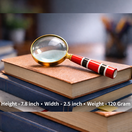 Brass Magnifying Glass With Wooden Handle
