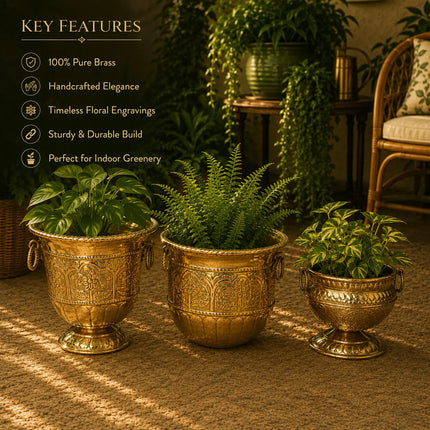 Brass Bucket Planter Pot