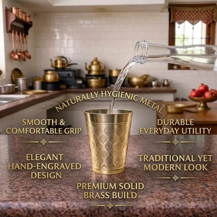 Brass Handcrafted Glass Pair (4 Inch)