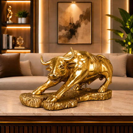 Brass Decorative Bull Statue (15 Inch)