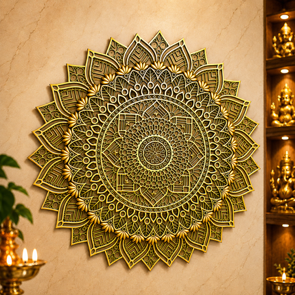 Brass Handcrafted Mandala Wall Hanging Decor