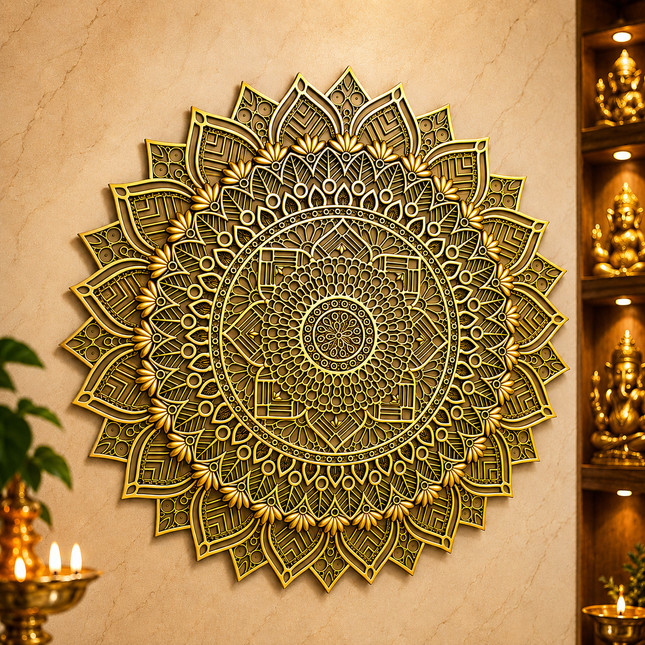 Brass Handcrafted Mandala Wall Hanging Decor