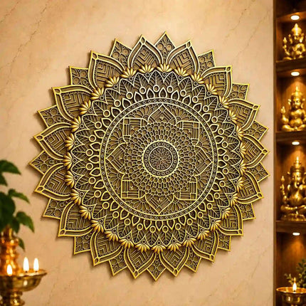 Brass Handcrafted Mandala Wall Hanging Decor