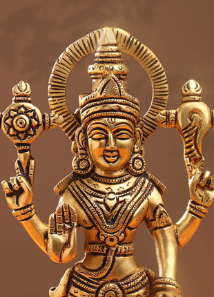 Brass Standing Vishnu Lakshmi Set (10.5 Inch)