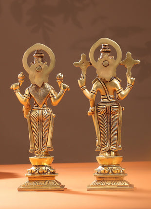 Brass Standing Vishnu Lakshmi Set (10.5 Inch)