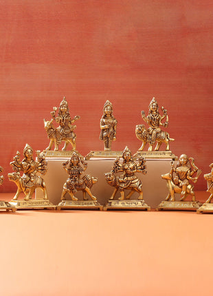 Brass Navdurga Idols Set (4.8 Inch)