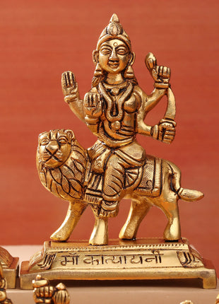 Brass Navdurga Idols Set (4.8 Inch)