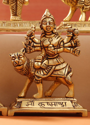 Brass Navdurga Idols Set (4.8 Inch)