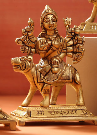 Brass Navdurga Idols Set (4.8 Inch)