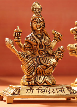 Brass Navdurga Idols Set (4.8 Inch)