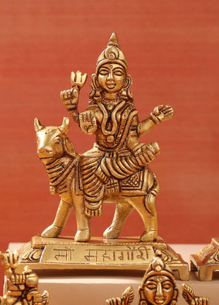 Brass Navdurga Idols Set (4.8 Inch)