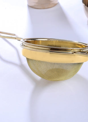 Brass Tea Strainer with Handle | Traditional Fine Mesh Brass Chalni for Kitchen & Pooja Use (9.5 Inch)