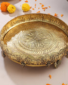 Brass Ganesha And Elephant Carving Urli