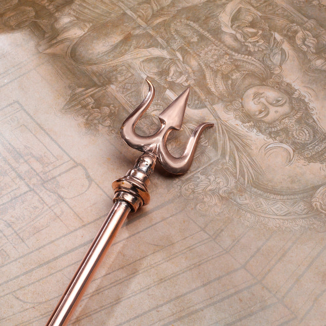 Copper Trishul | Handcrafted Symbol of Lord Shiva for Home & Temple