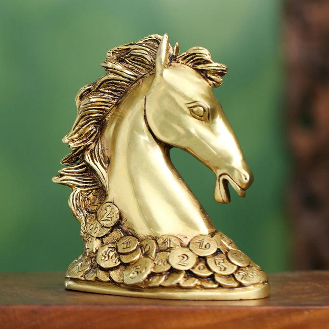 Brass Horse Head (7 Inch)